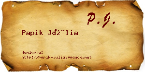 Papik Júlia névjegykártya